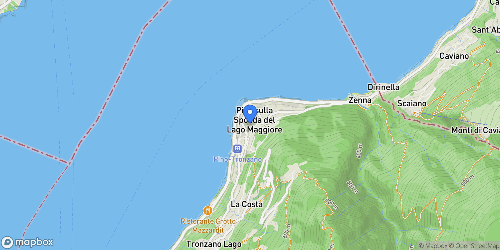 Map showing Pino sulla Sponda del Lago Maggiore, Lombardy, Italy.