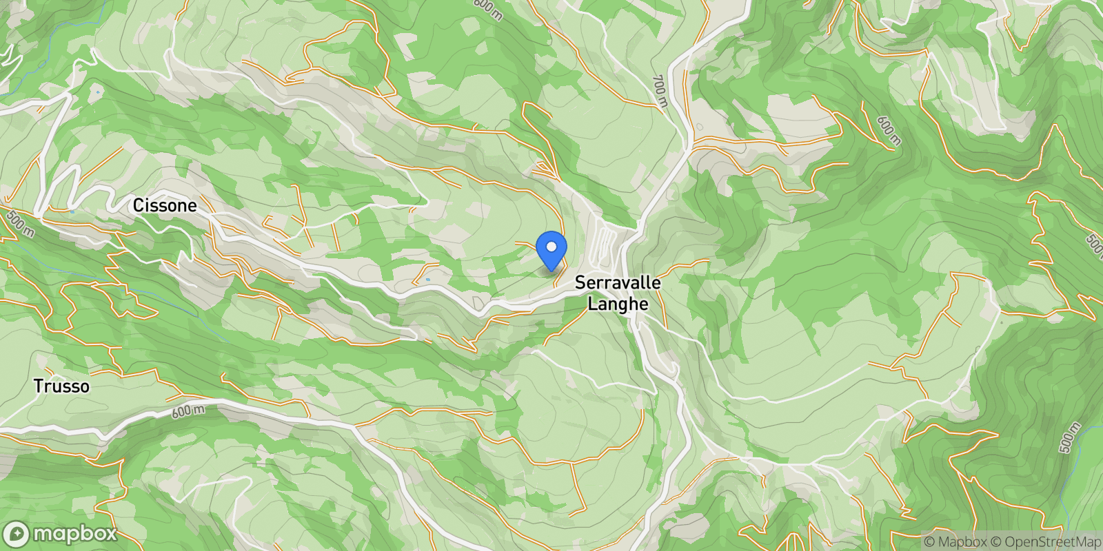 Map showing Serravalle Langhe, Piedmont, Italy.