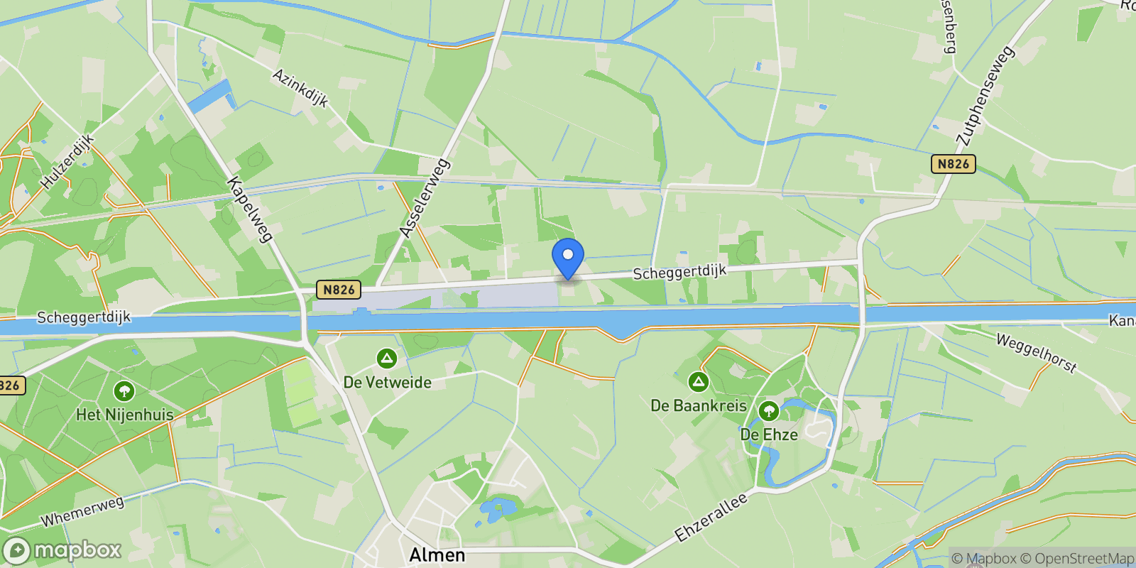 Map showing Scheggertdijk 84, Almen, Gelderland, Netherlands.