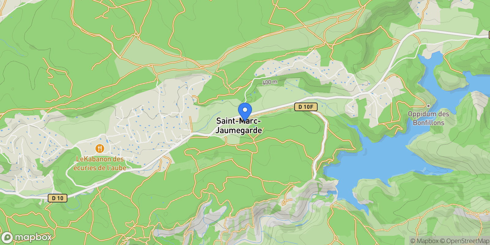 Map showing ST MARC JAUMEGARDE, U 13100, Saint-Marc-Jaumegarde, Provence-Alpes-Côte d'Azur, France.