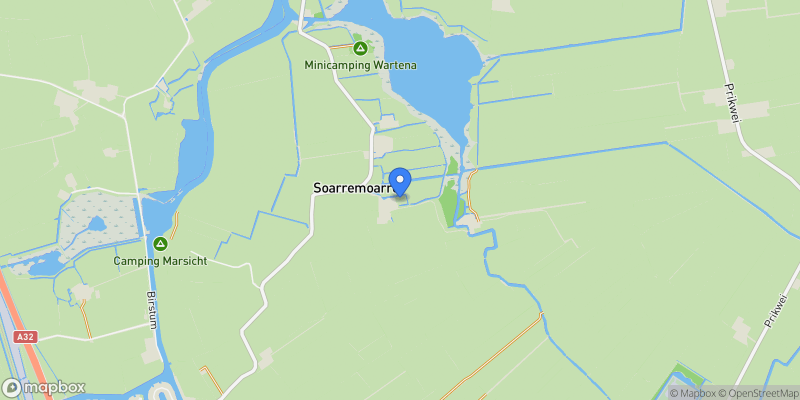 Map showing Soarremoarre 1, Nes, Friesland, Netherlands.
