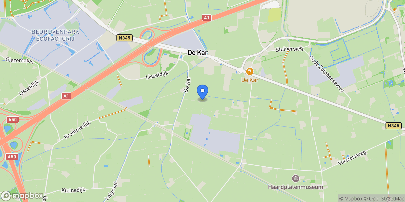 Map showing de Kar 9, Klarenbeek, Gelderland, Netherlands.