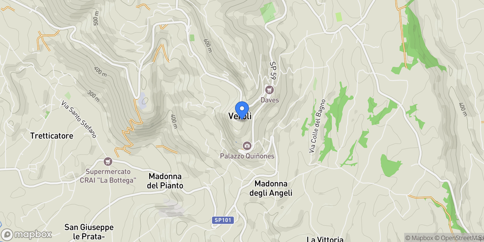 Map showing Via Giuseppe Garibaldi, Veroli, Lazio, Italy.