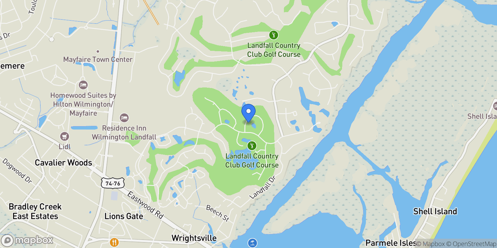Map showing 1453 Quadrant Circle , Wilmington, NC 28405, Wilmington, North Carolina, United States.