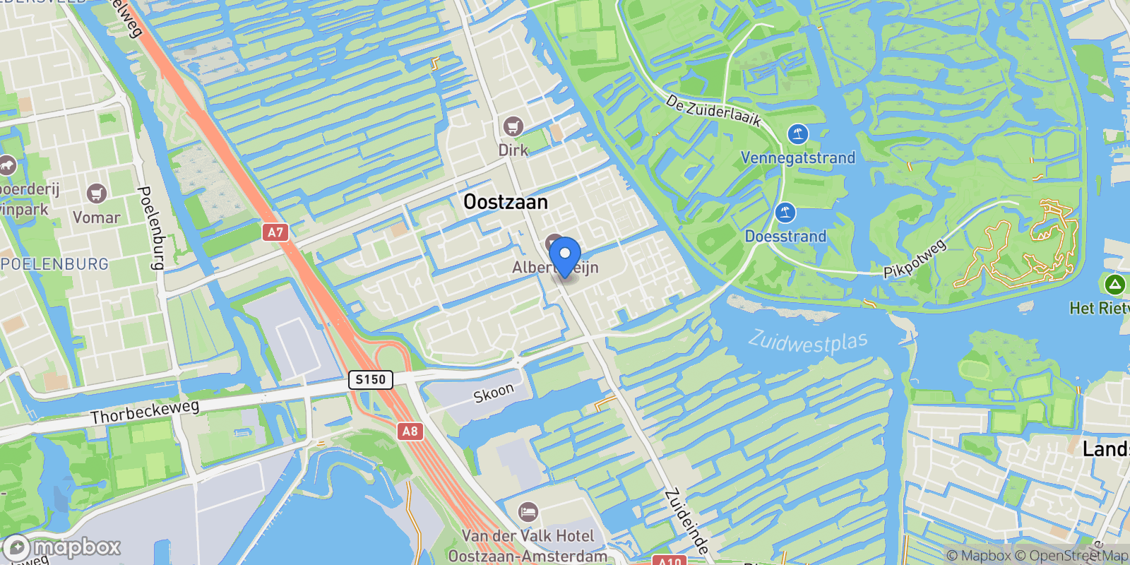 Map showing Zuideinde 89, Oostzaan, North Holland, Netherlands.