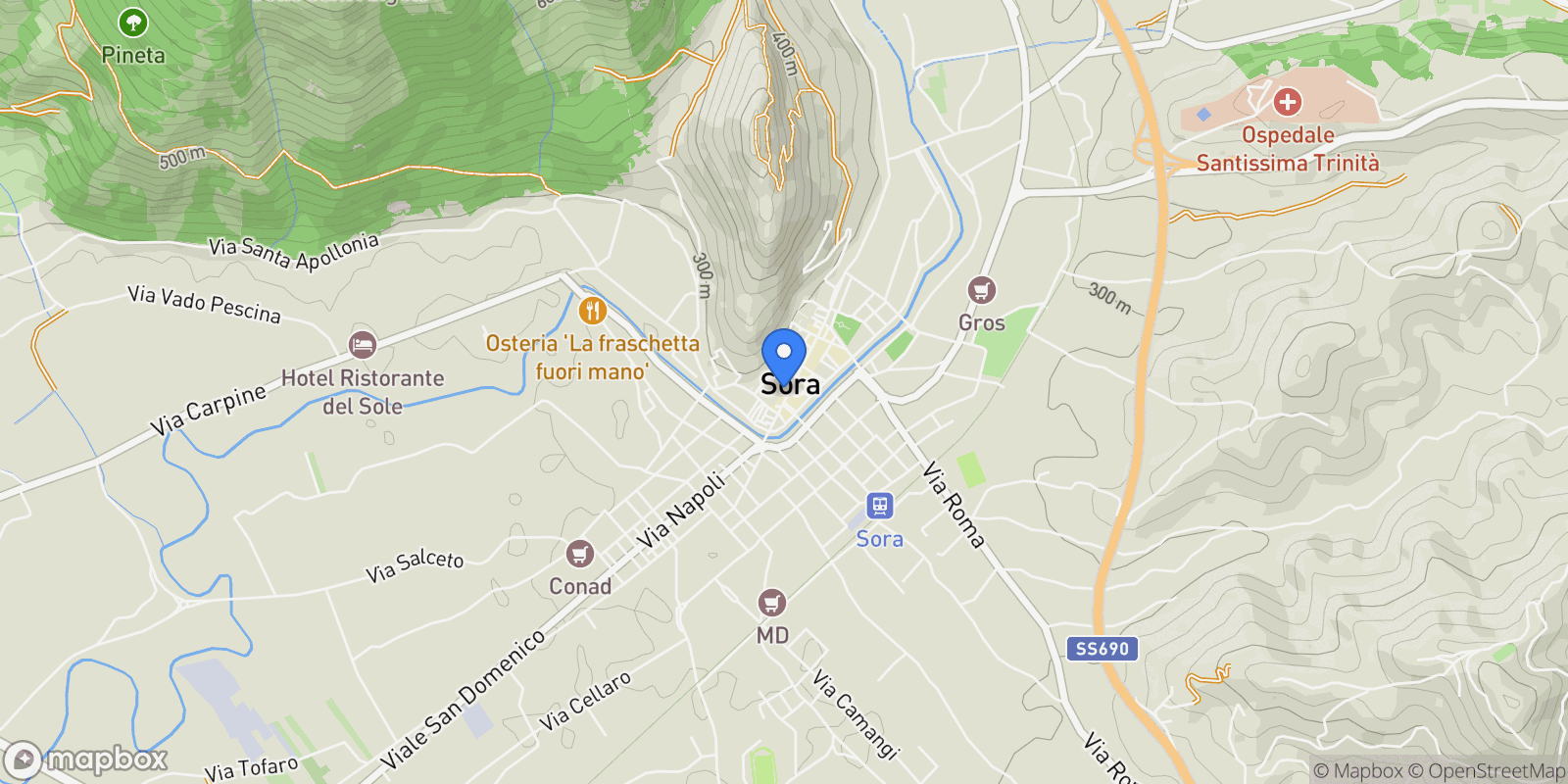 Map showing Via San Giorgio, Pescura, Frosinone, Lazio, Italy.