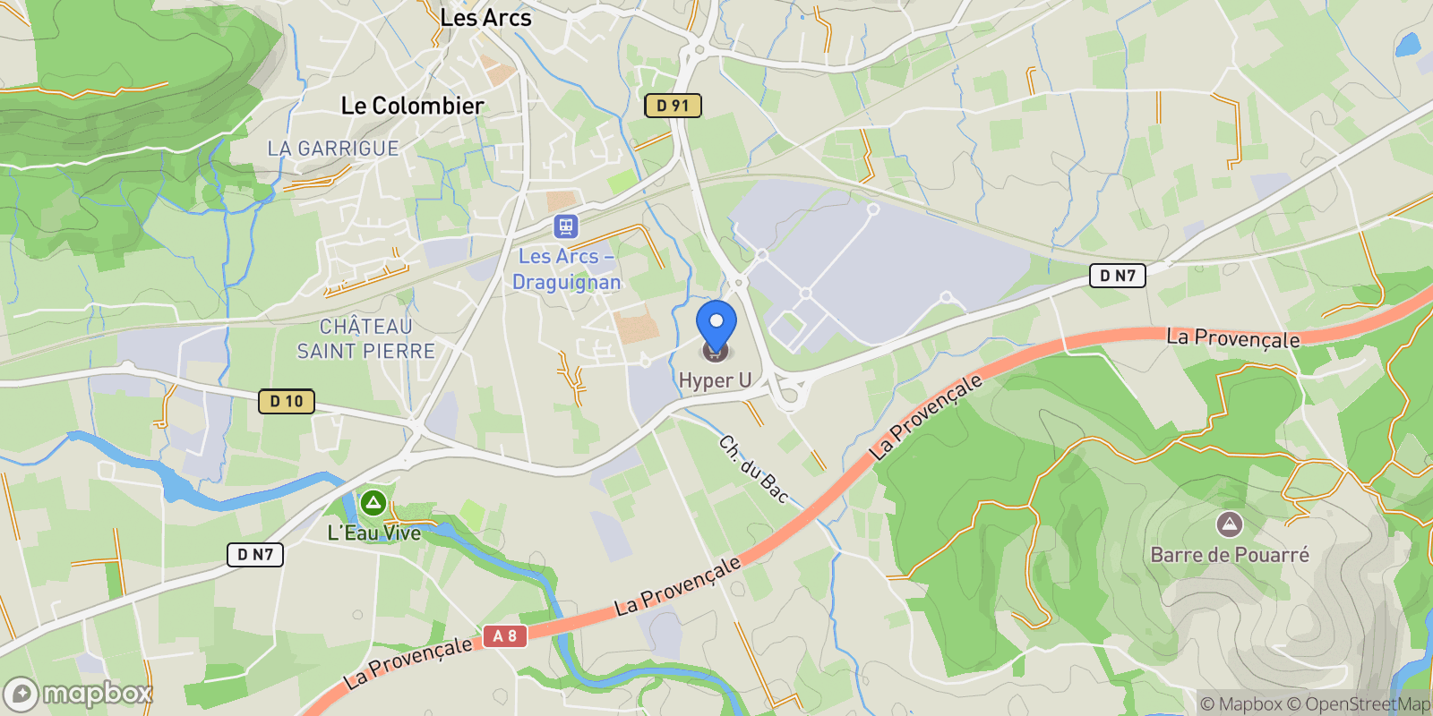 Map showing Les Arcs, Provence-Alpes-Côte d'Azur, France.
