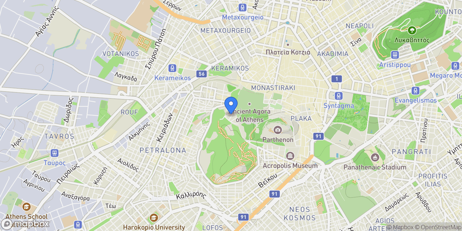 Map showing 3rd District of Athens, Athens, Greece.