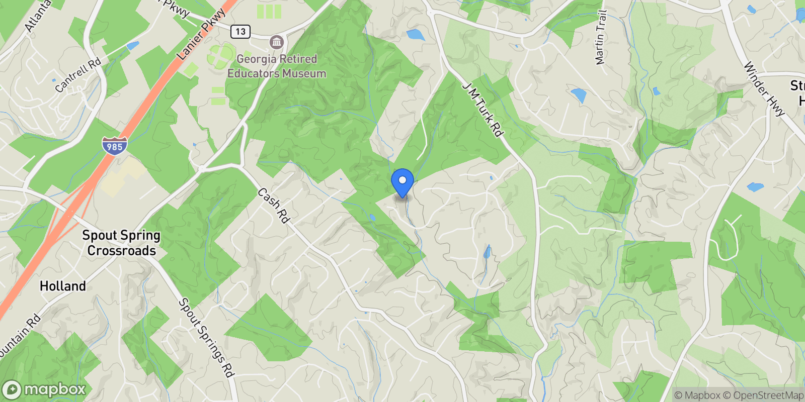 Map showing Flowery Branch, Georgia, United States.