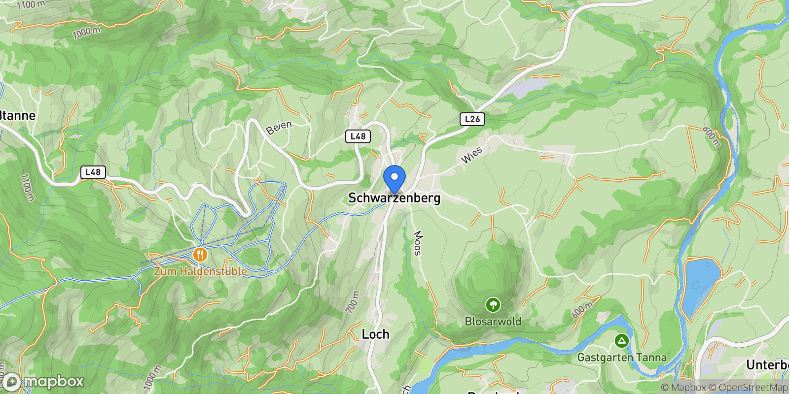 Map showing Bödele, Schwarzenberg, Vorarlberg, Austria.