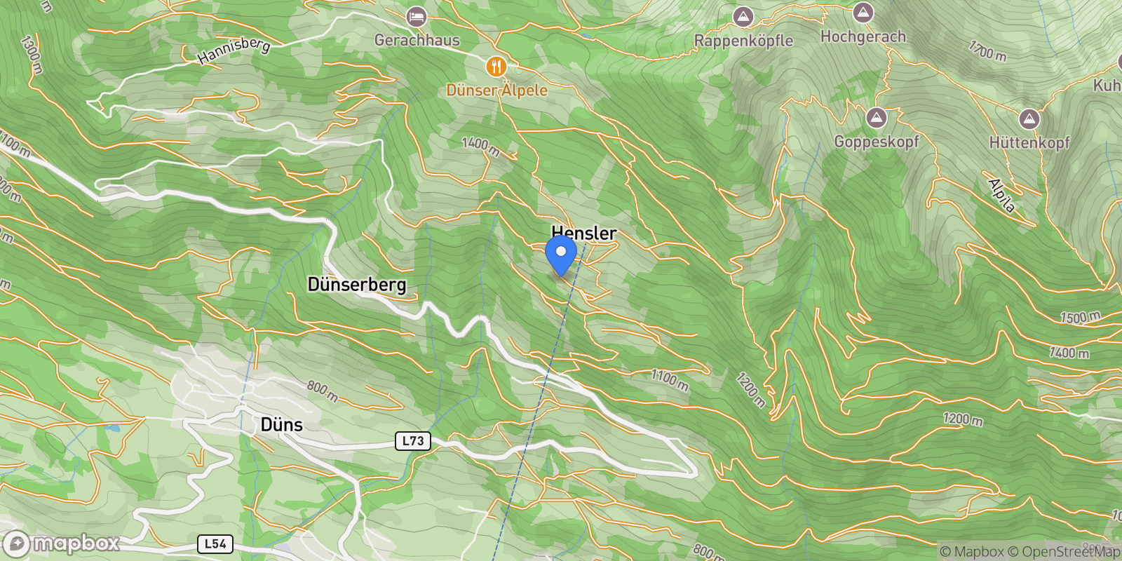 Map showing Hof, Dünserberg, Vorarlberg, Austria.