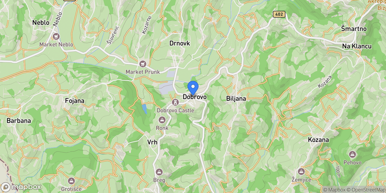 Map showing 5212 Dobrovo, Slovenia, Dobrovo, Nova Gorica, Slovenia.