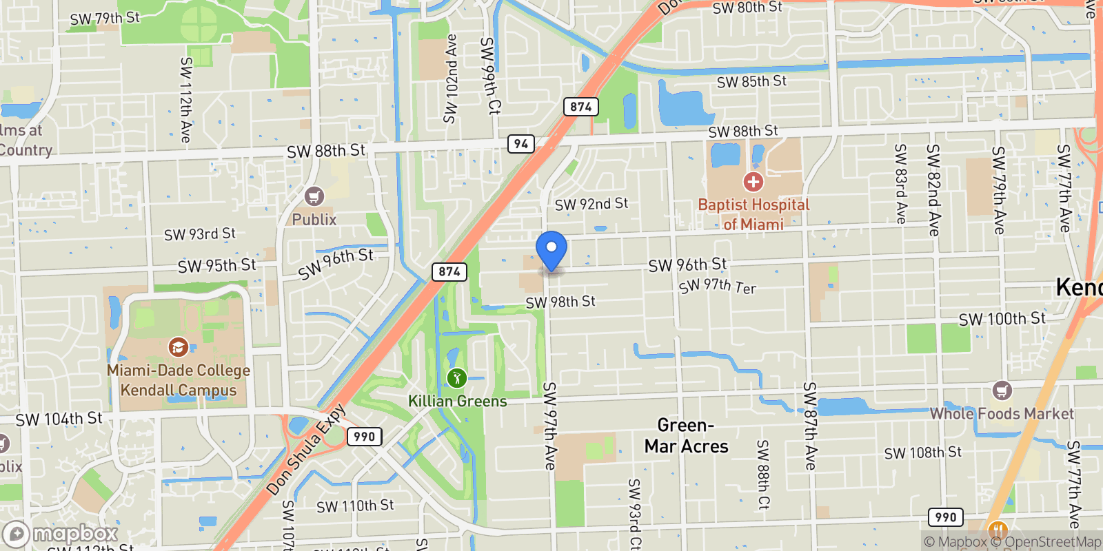 Map showing 9670 SW 96th Ct, Miami, FL 33176, Miami, Florida, United States.