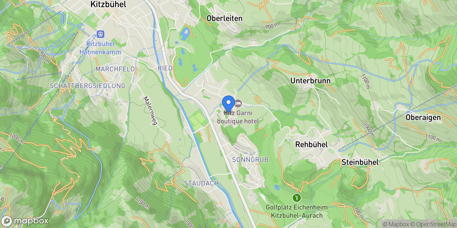 Map showing Winklernfeld, Kitzbuhel, Tyrol, Austria.