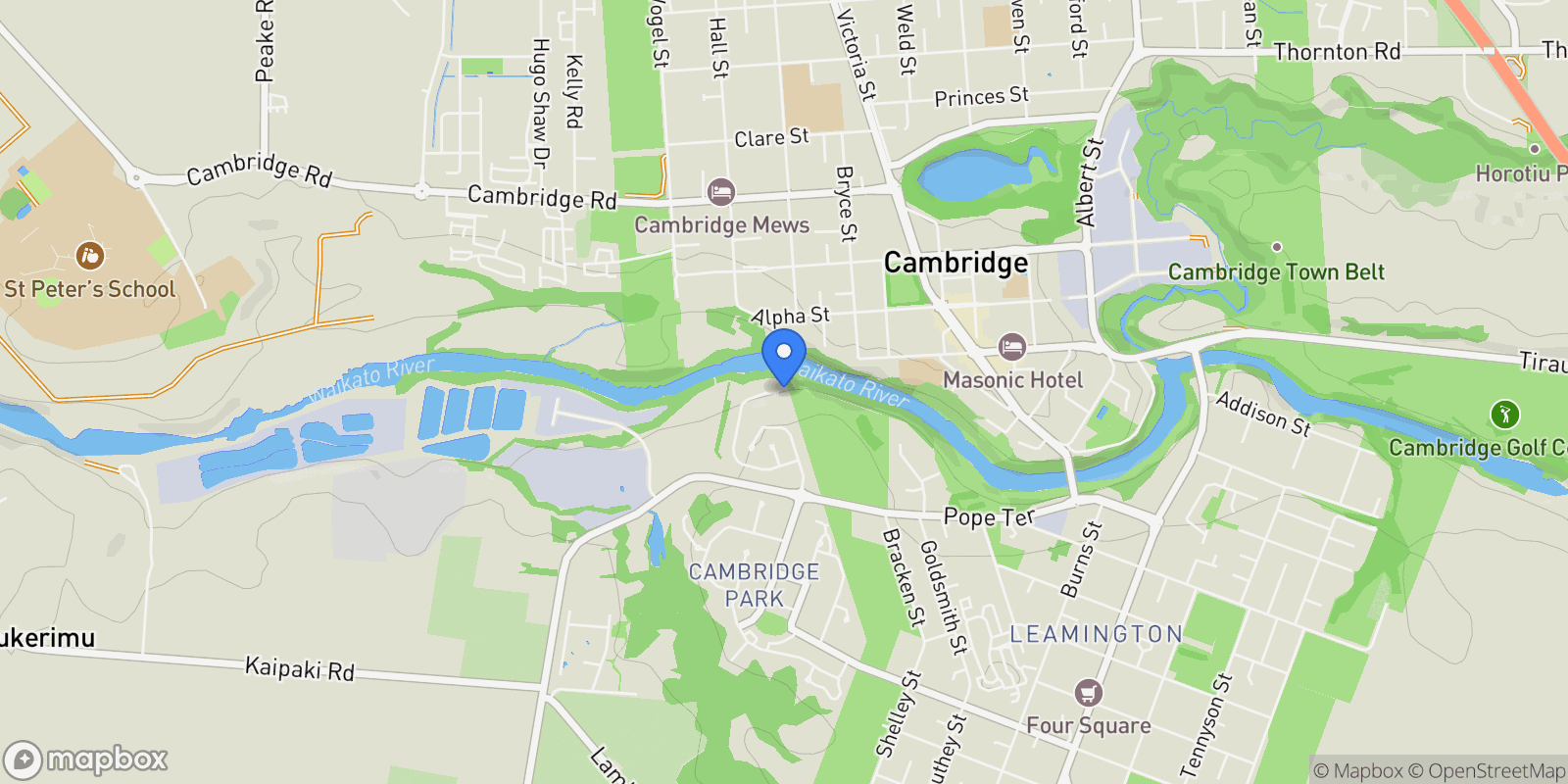 Map showing 69 Alpers Ridge, Leamington, Waipa, WKO 3432, Cambridge, Waikato, New Zealand.