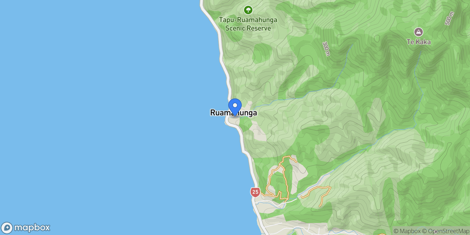 Map showing 20 Otuturu Cres, Tapu, Coromandel, WKO 3575, Ruamahunga, Waikato, New Zealand.