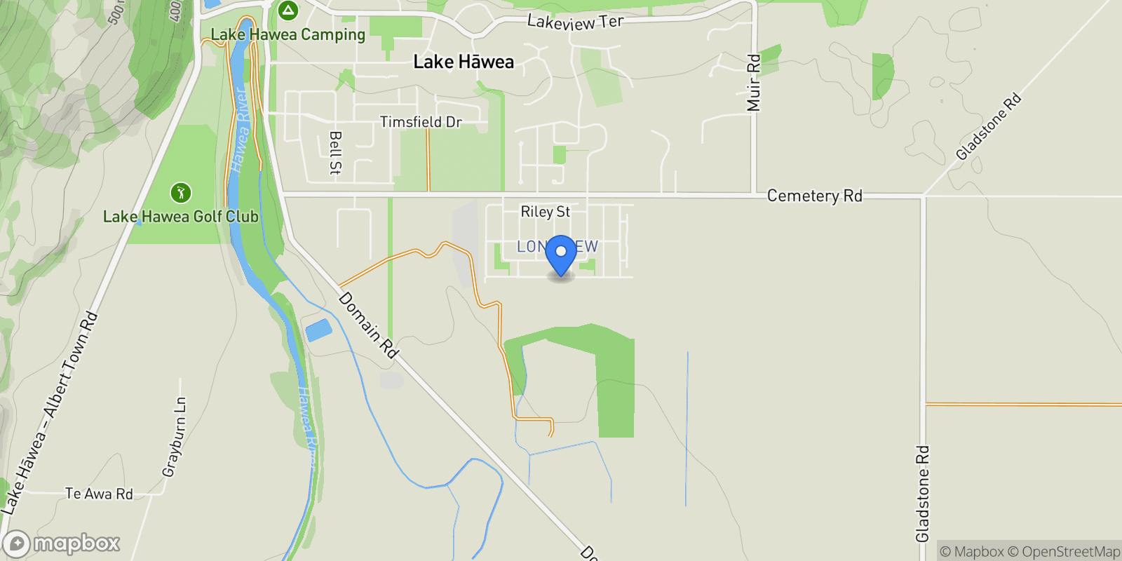 Map showing 105 Burdon Loop, Lake Hawea, OTA 9382, Lake Hawea, New Zealand.