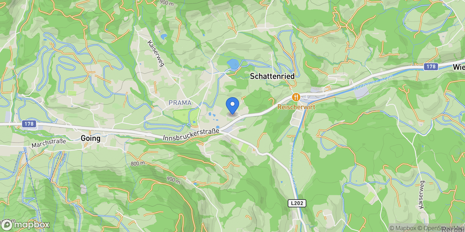 Map showing Mauckweg, Going am Wilden Kaiser, Tyrol, Austria.