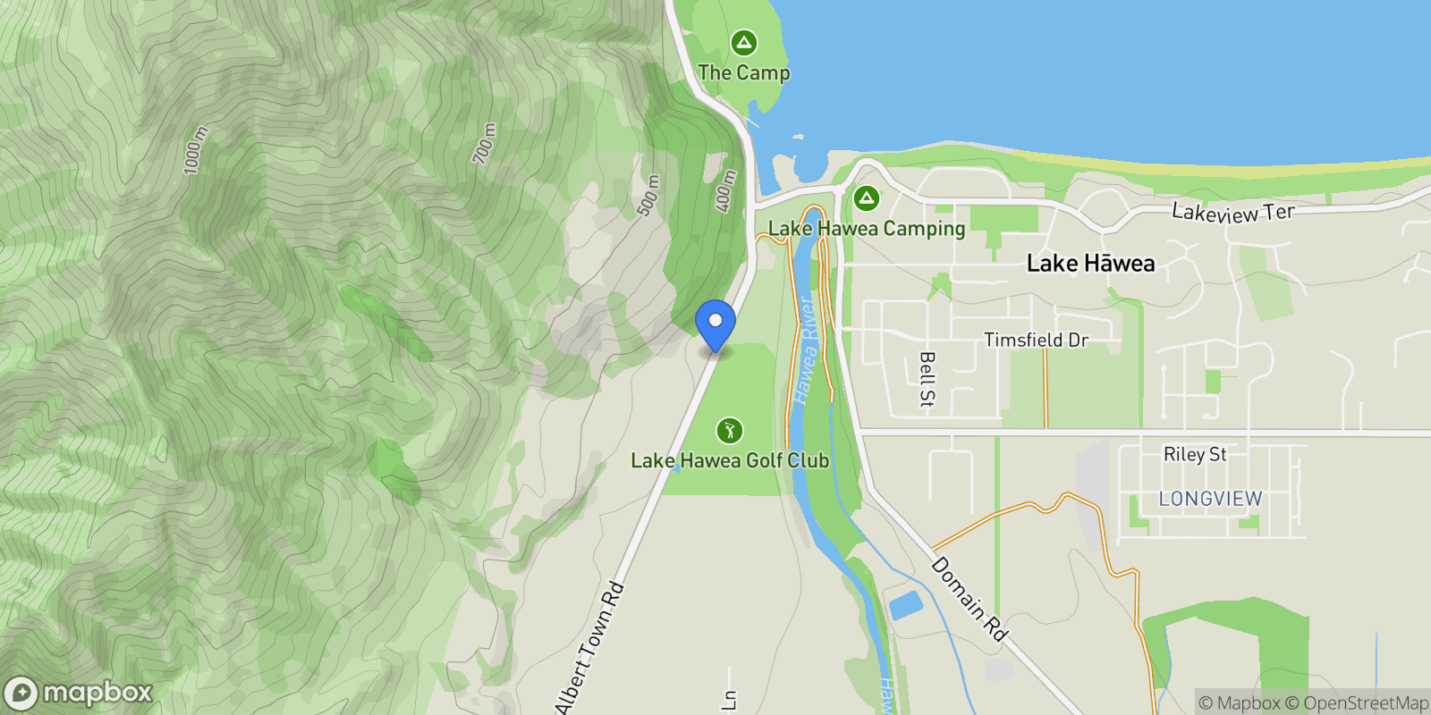 Map showing 1122 Lake Hawea-Albert Town Road, Lake Hawea, OTA 9382, Albert Town, Otago, New Zealand.