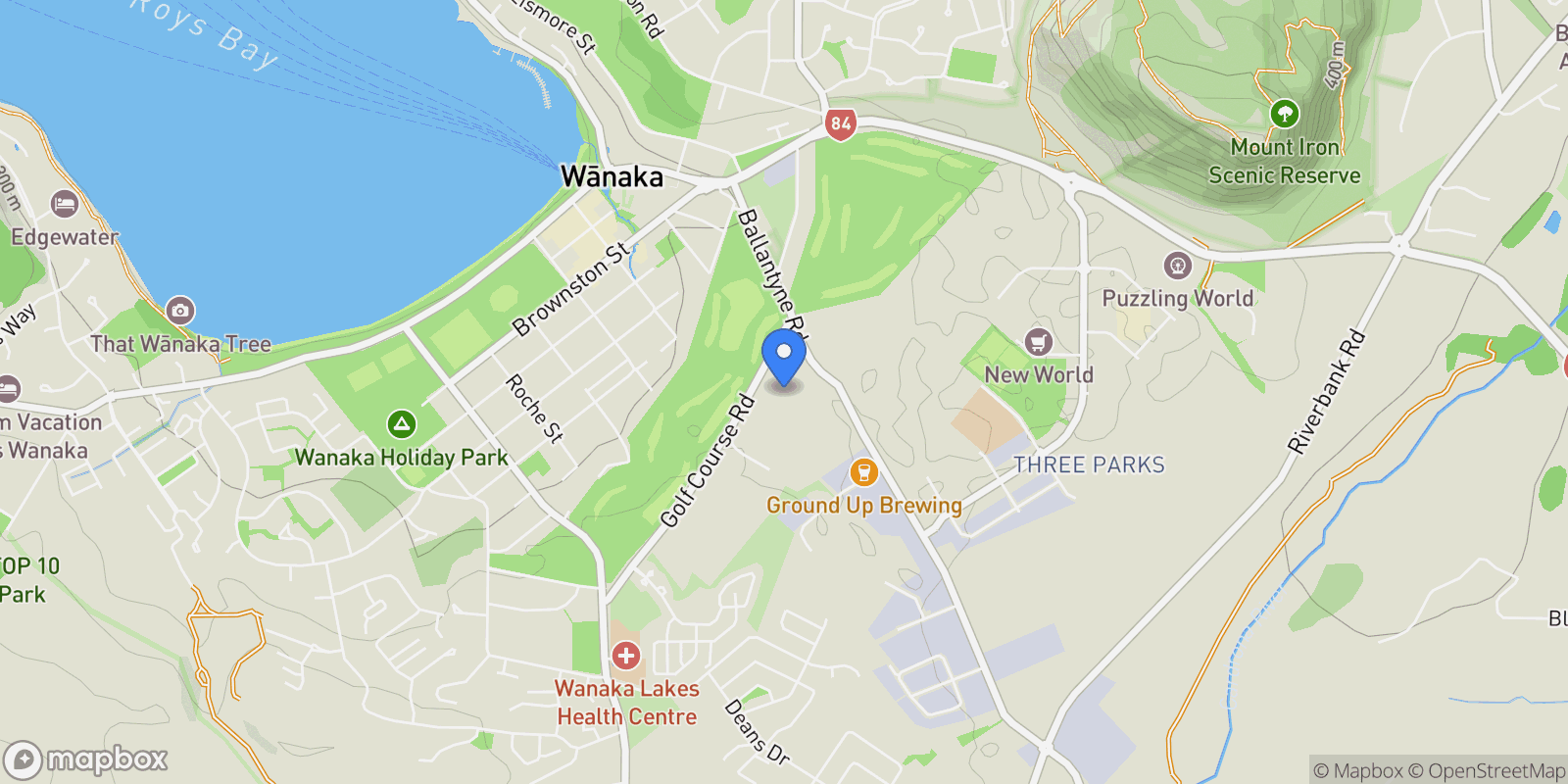 Map showing 90b Golf Course Road, Wanaka, OTA, Wanaka, Otago, New Zealand.