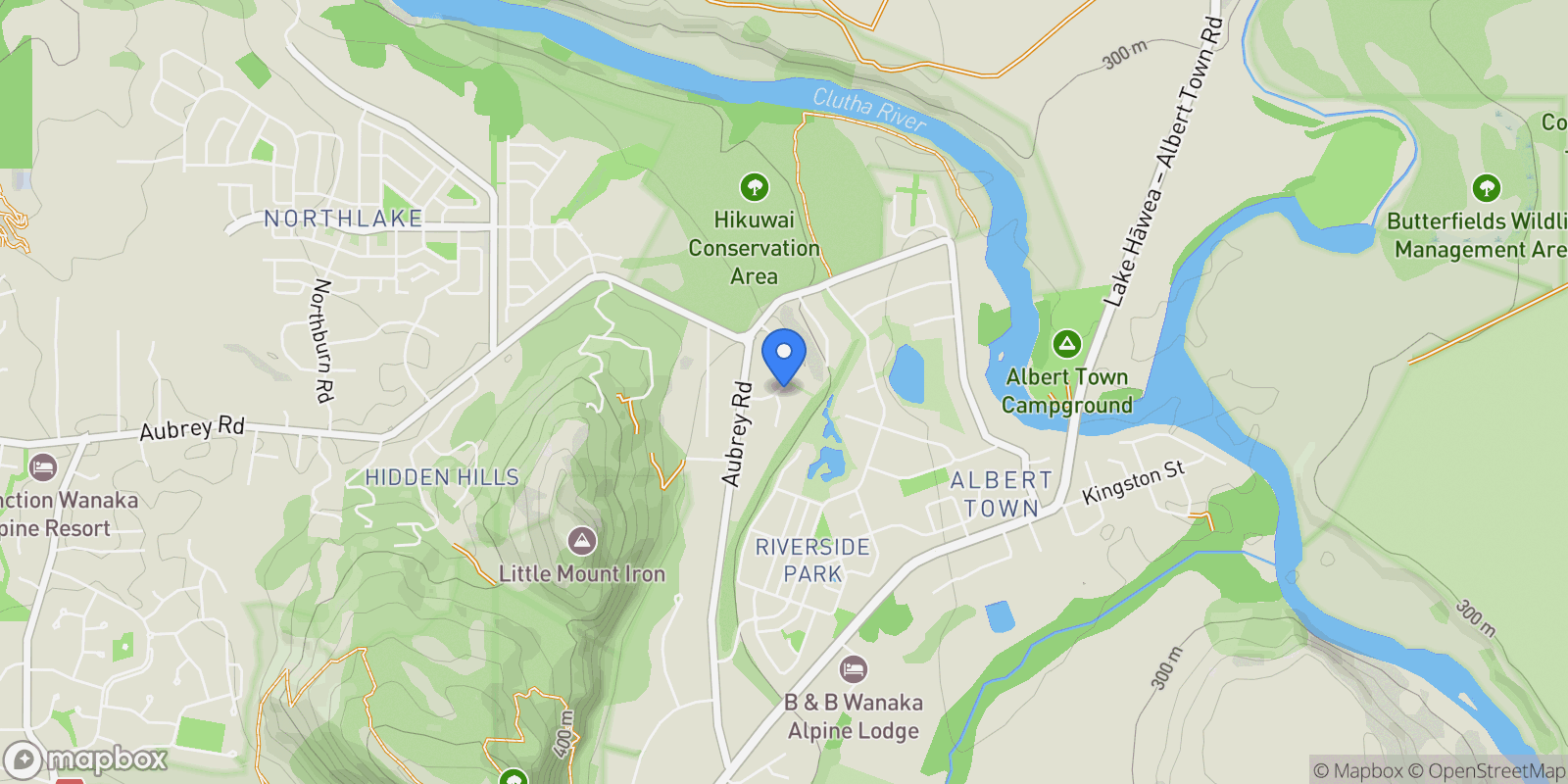 Map showing 47 Matheson Crescent, Albert Town, Wanaka, OTA, Albert Town, Otago, New Zealand.