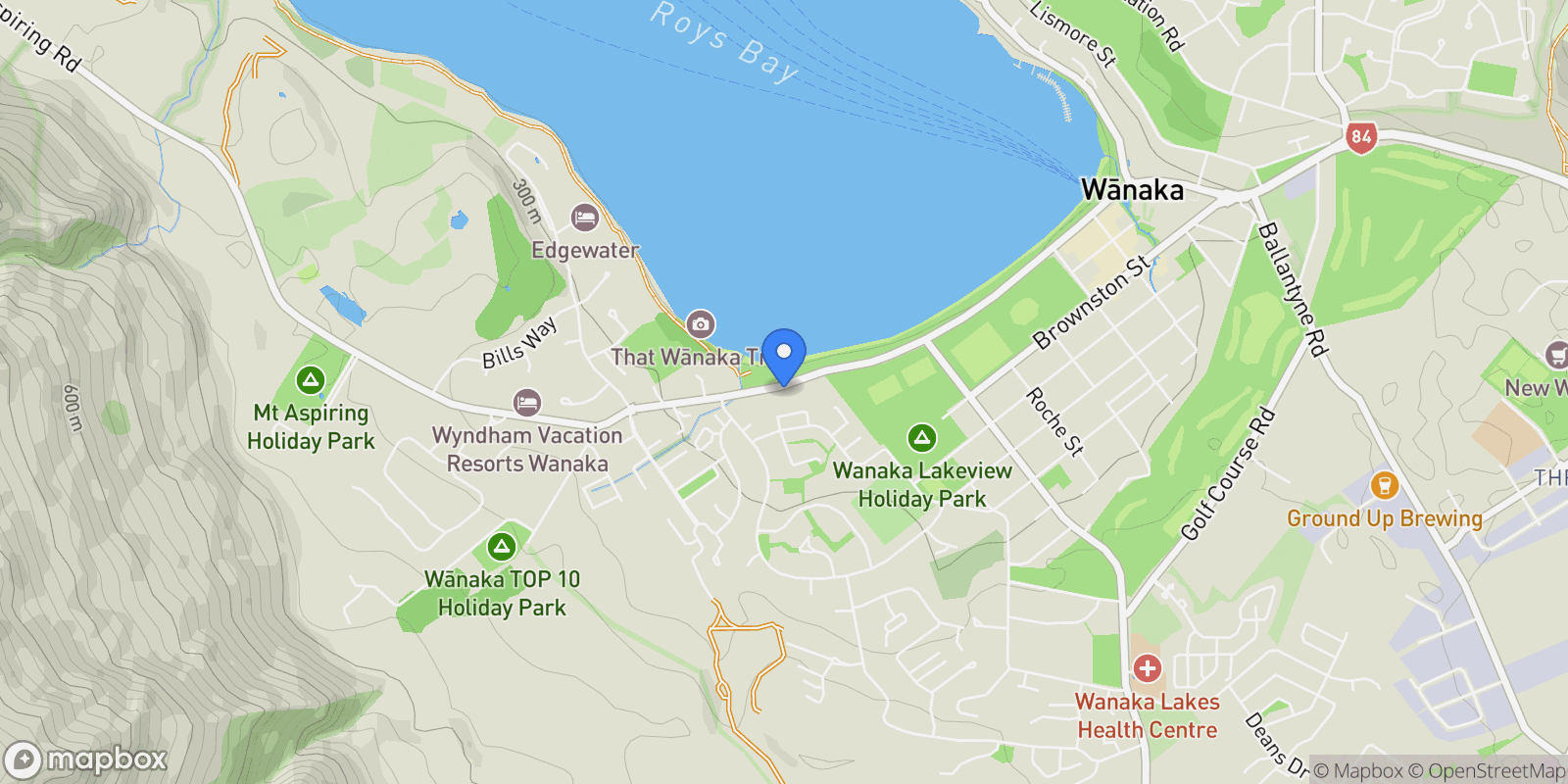 Map showing 36 Ruru Lane, Wanaka, OTA 9305, Wanaka, Otago, New Zealand.