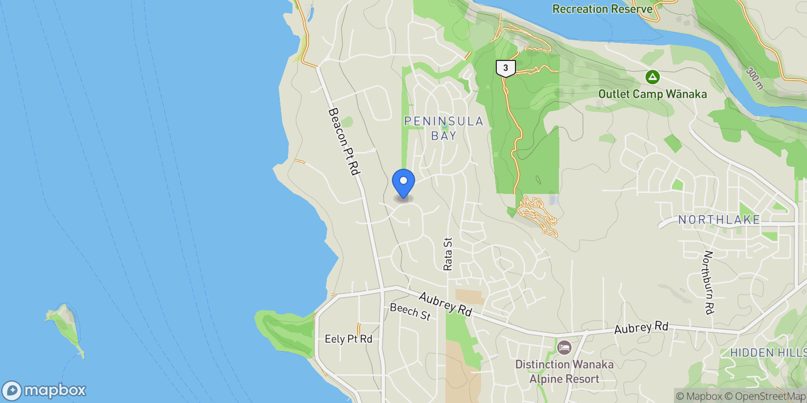 Map showing 114 Hunter Crescent, Wanaka, OTA 9305, Wanaka, Otago, New Zealand.