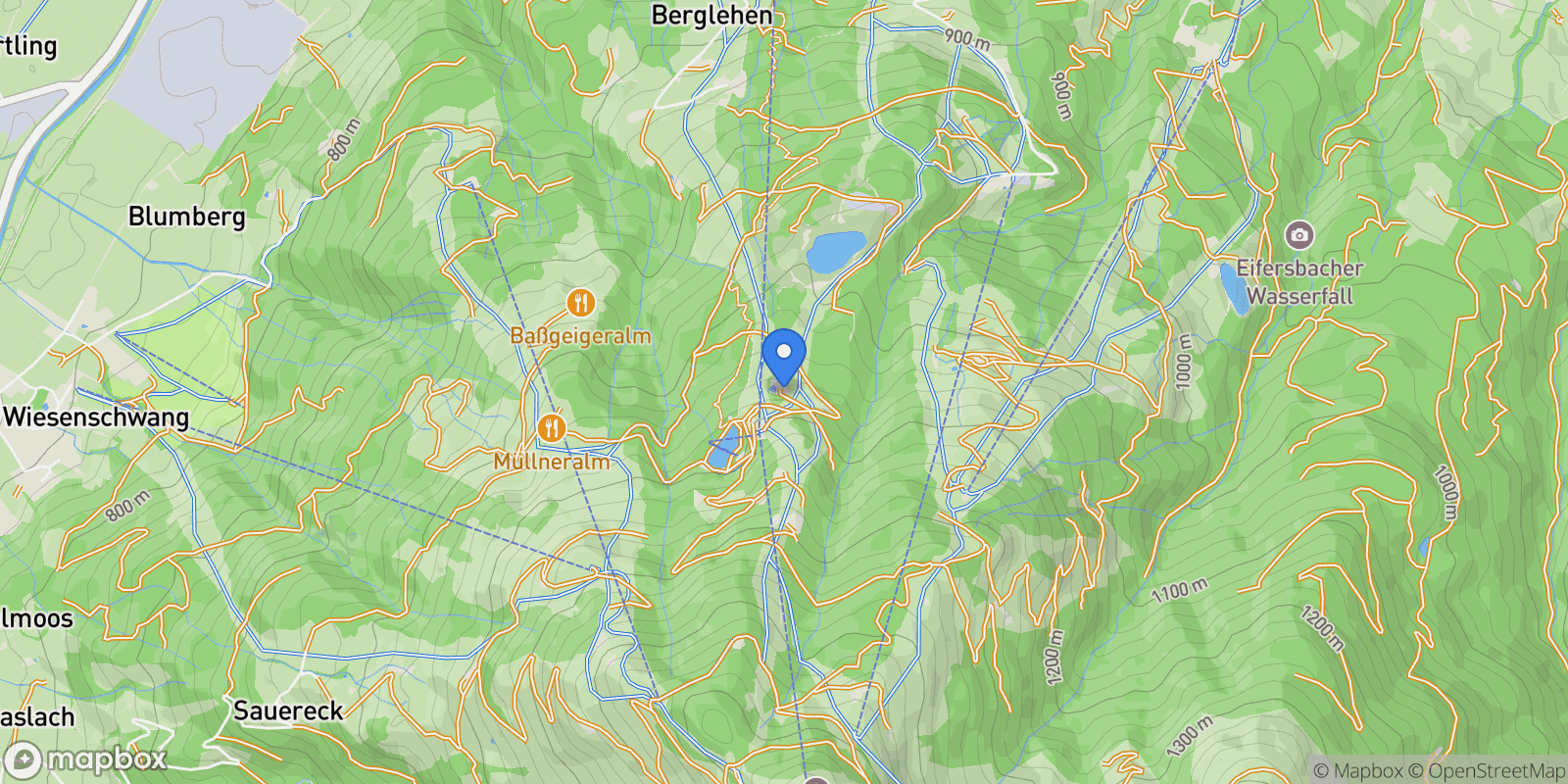 Map showing Almen am Kitzbüheler Horn, Sankt Johann, Tyrol, Austria.