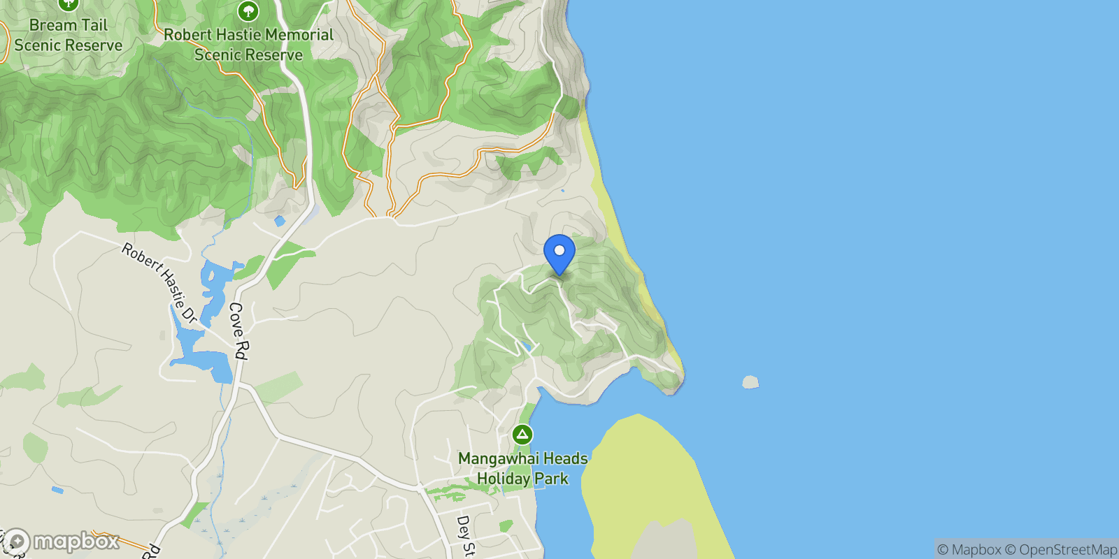 Map showing 36 Seacoast Road, Mangawhai Heads, Kaipara, Mangawhai, Northland, New Zealand.