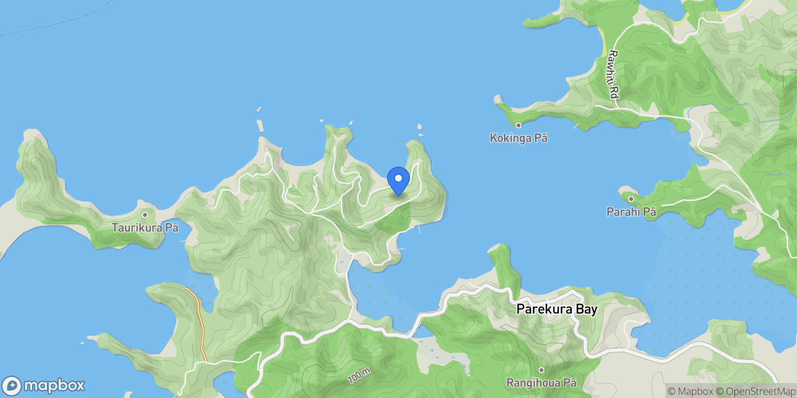 Map showing Manawaora Road, Parekura Bay, Bay of Islands, Far North, NTL, Parekura Bay, Northland, New Zealand.