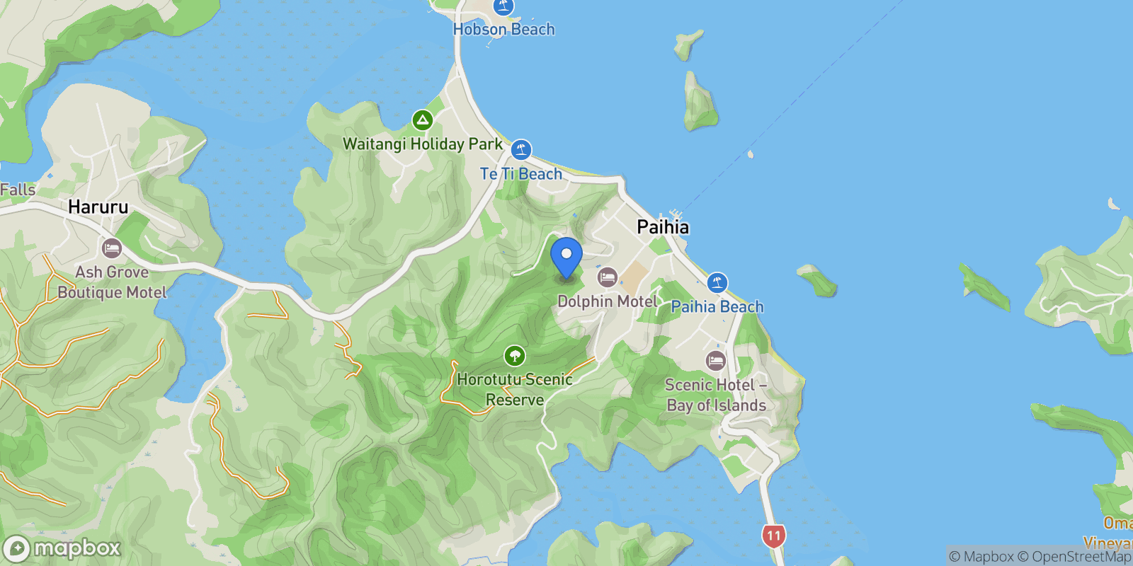 Map showing 21 Joyces Road Paihia, Far North, NTL, Paihia, Northland, New Zealand.