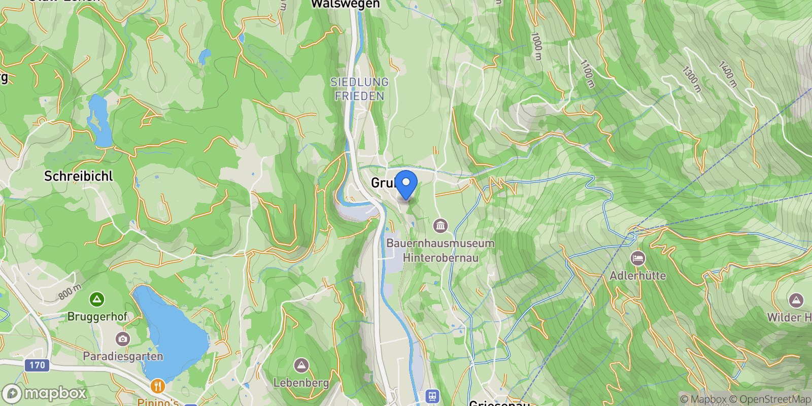 Map showing Vordergrub, Kitzbuhel, Tyrol, Austria.
