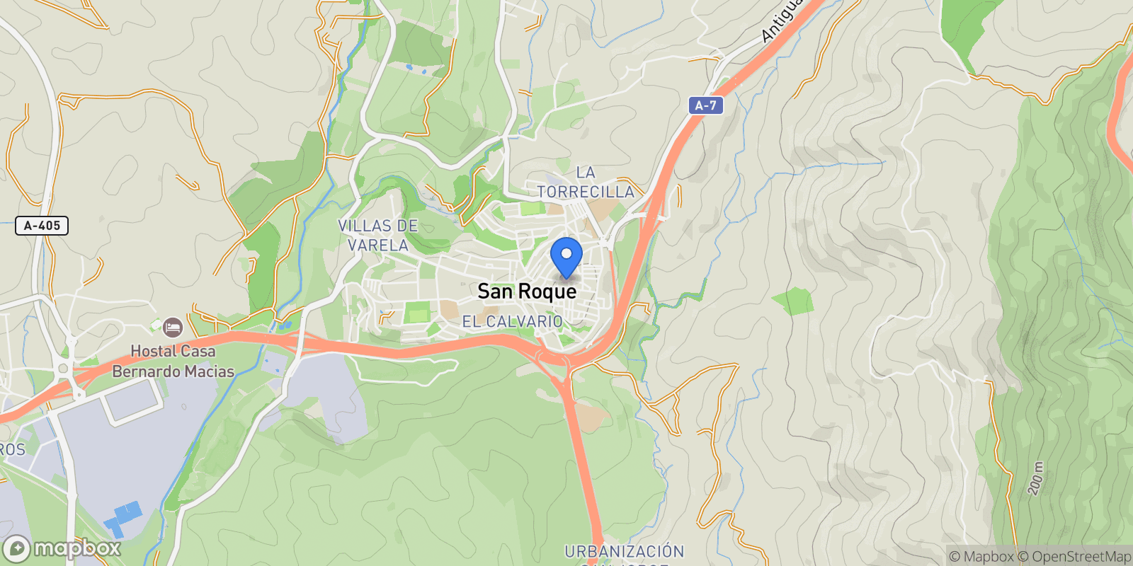 Map showing San Roque, SPAIN, San Roque, Andalusia, Spain.