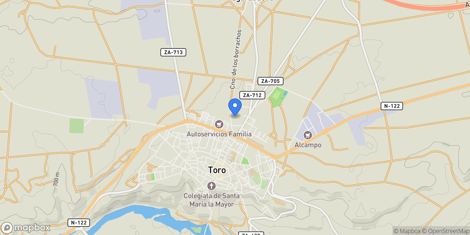 Map showing Toro, Castile and Leon, Spain.
