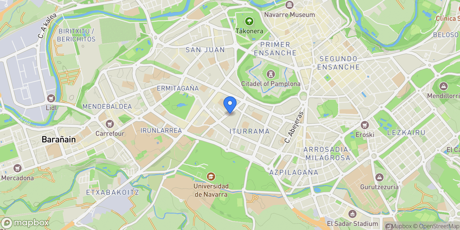 Map showing Calle Fuente del Hierro, 21,  Pamplona,  Iturrama,  6ª Planta, Pamplona, Navarre, Spain.