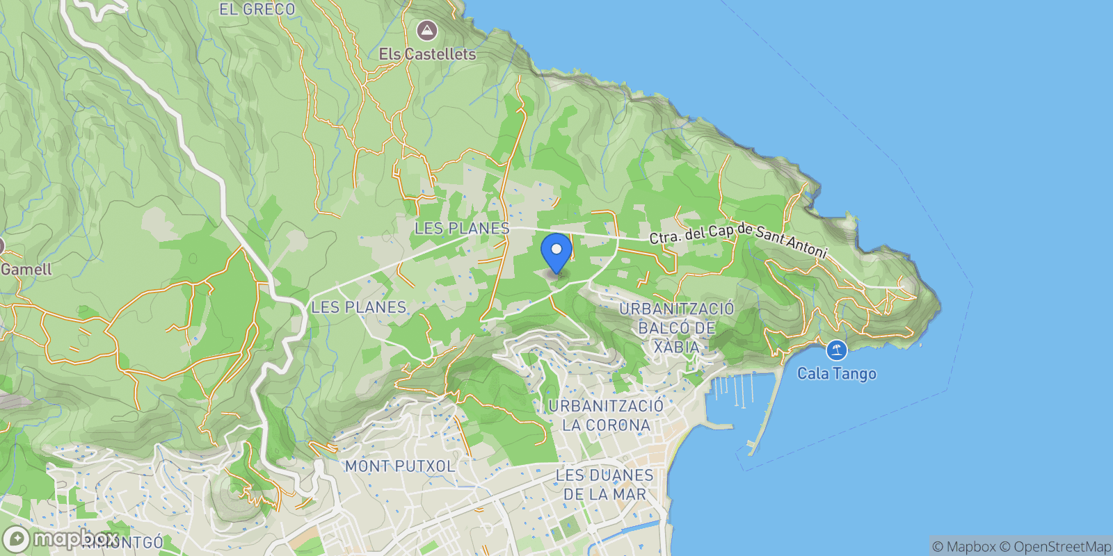 Map showing Balcon al Mar, Jávea, Alicante, Jávea, Xabia / Javea, Valencian Community, Spain.