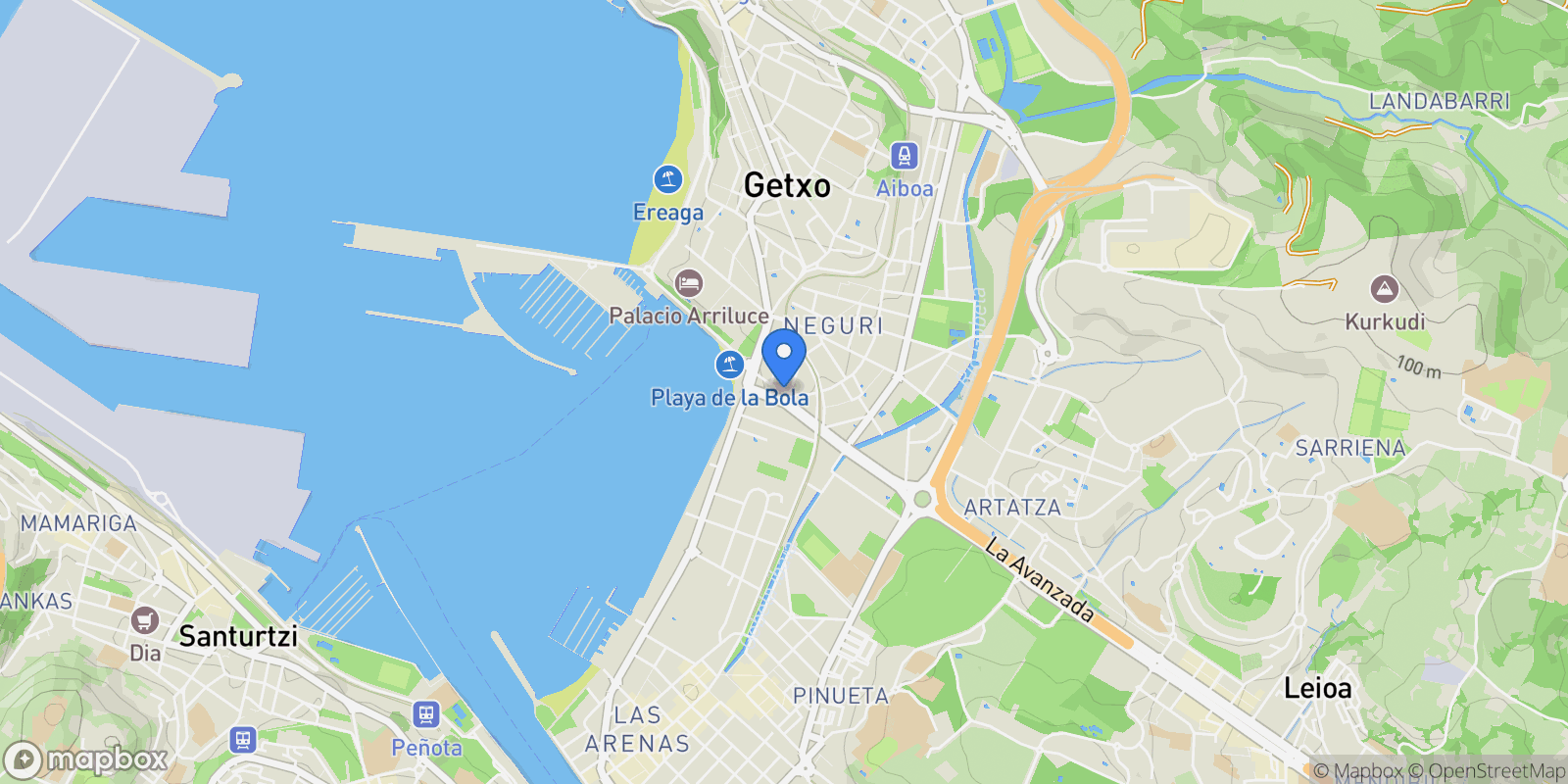 Map showing Getxo, Basque Country, Spain.