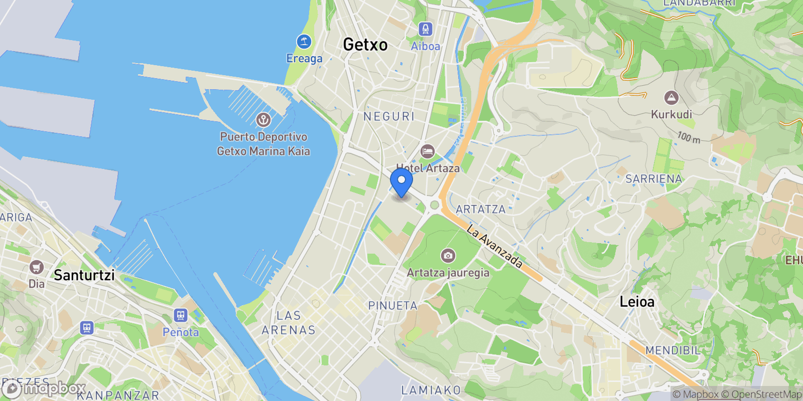 Map showing Getxo, Basque Country, Spain.