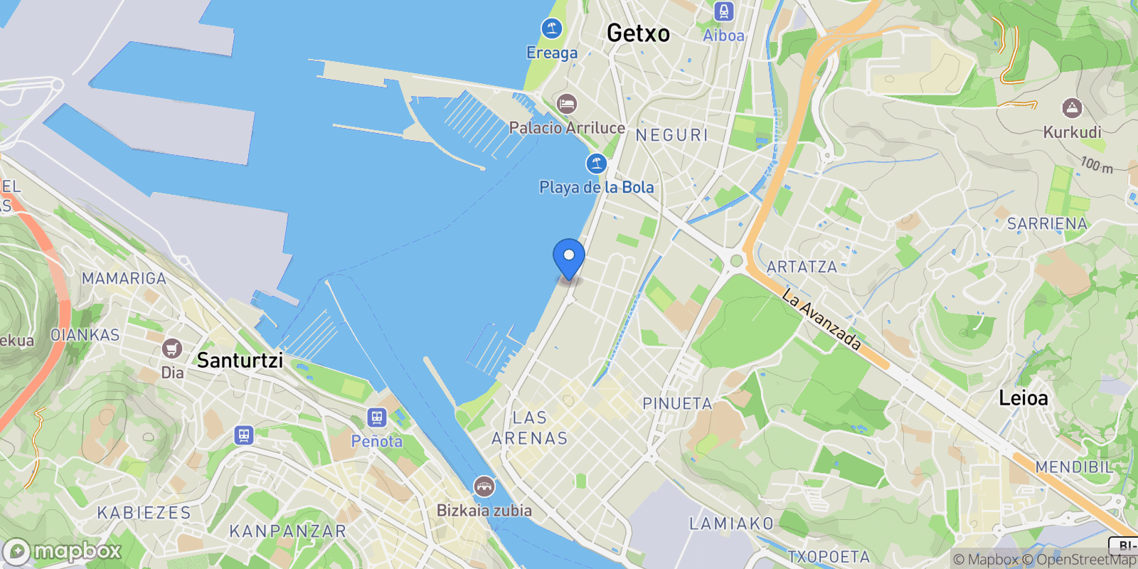 Map showing Getxo, Basque Country, Spain.