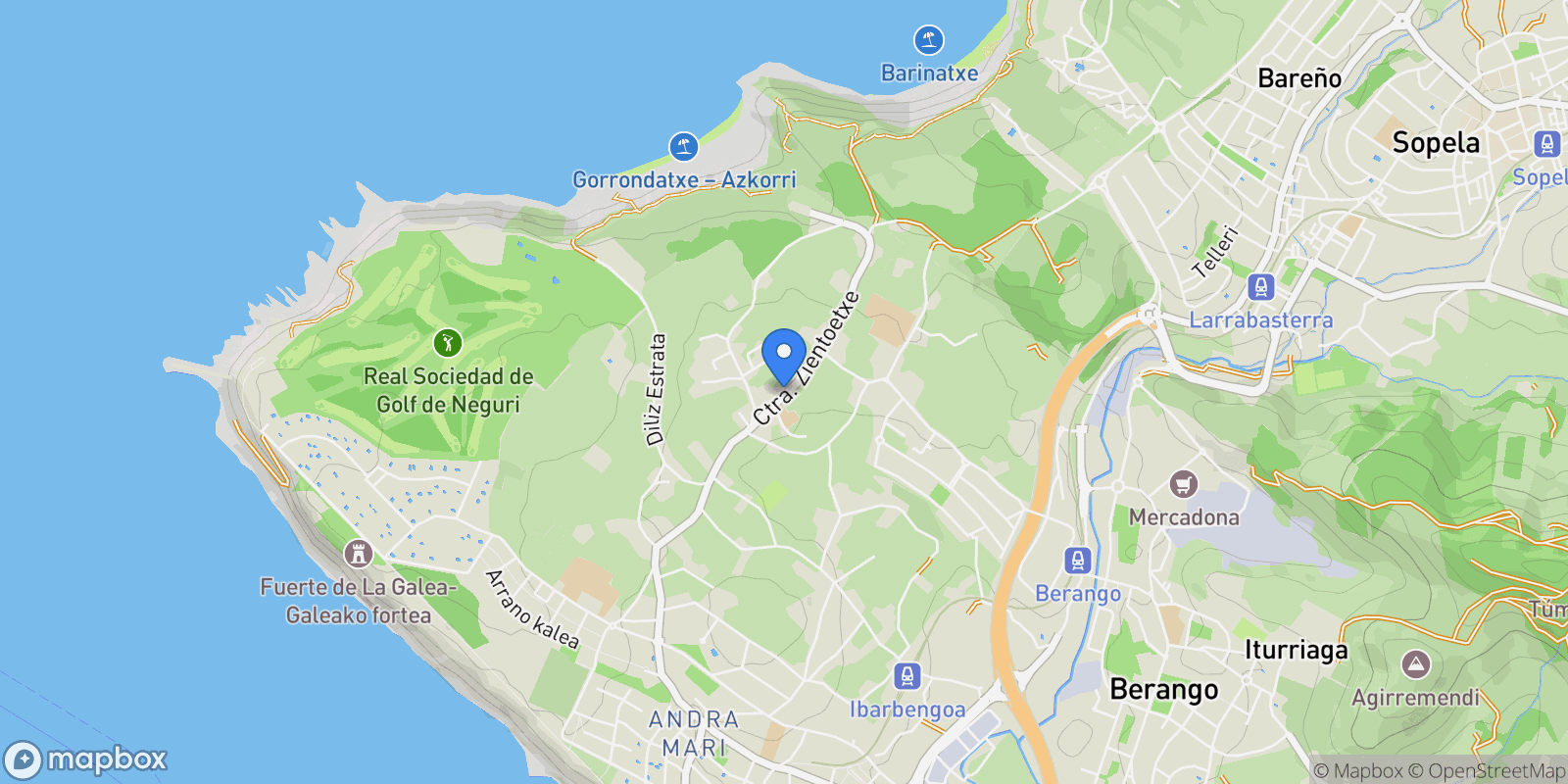 Map showing Getxo, Basque Country, Spain.