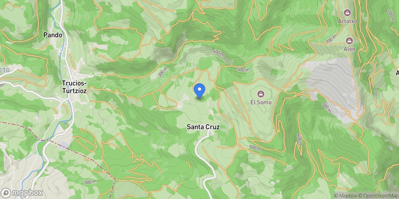 Map showing Santa Cruz, Artzentales, VIZCAYA, Artzentales, Artzentales, Basque Country, Spain.