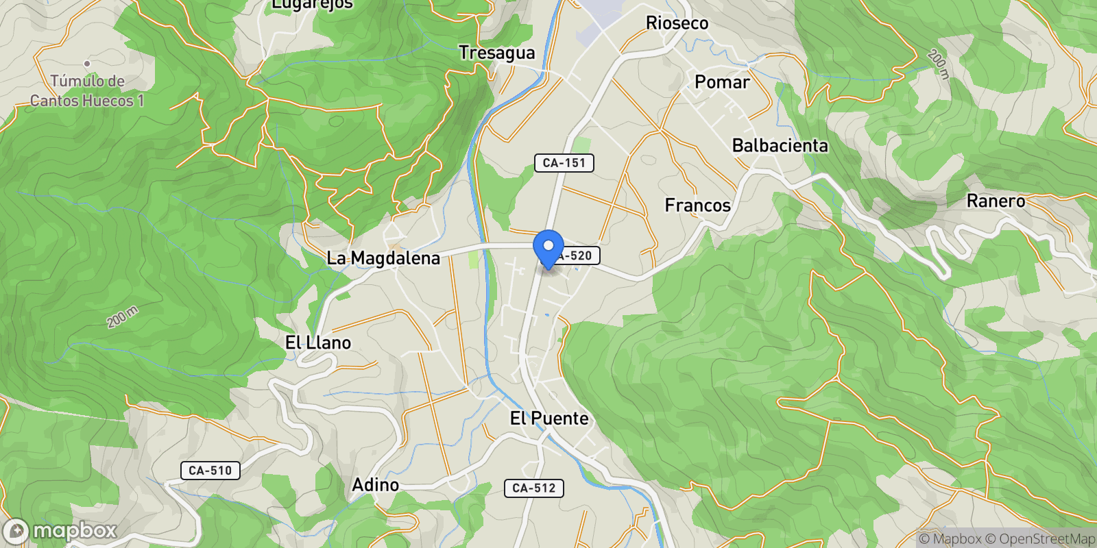 Map showing El puente, Guriezo, CANTABRIA, Guriezo, Guriezo, Cantabria, Spain.