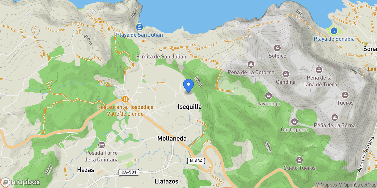 Map showing Villanueva, Liendo, CANTABRIA, Liendo, Liendo, Cantabria, Spain.