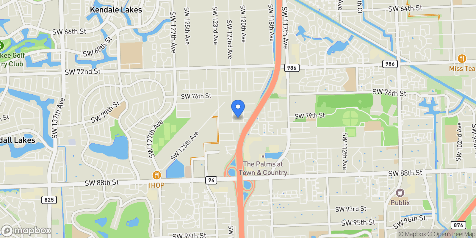 Map showing 12175 SW 80th St, Miami, FL 33183, Miami, Florida, United States.