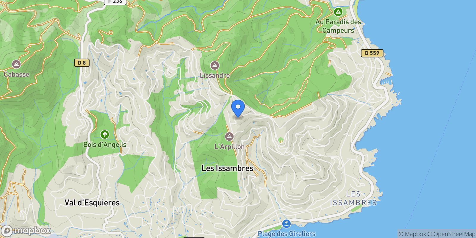 Map showing Roquebrune-sur-Argens, Roquebrune-sur-Argens, Roquebrune-sur-Argens, Provence-Alpes-Côte d'Azur, France.
