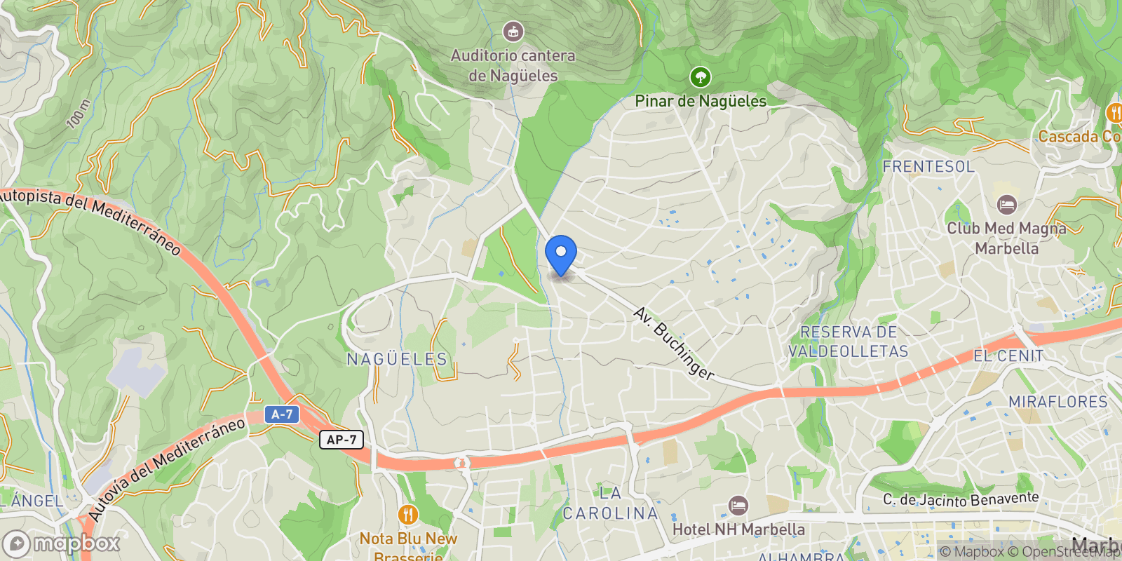 Map showing Sierra Blanca, 29602 Marbella, Málaga, Spain, Sierra Blanca, Marbella, Spain.