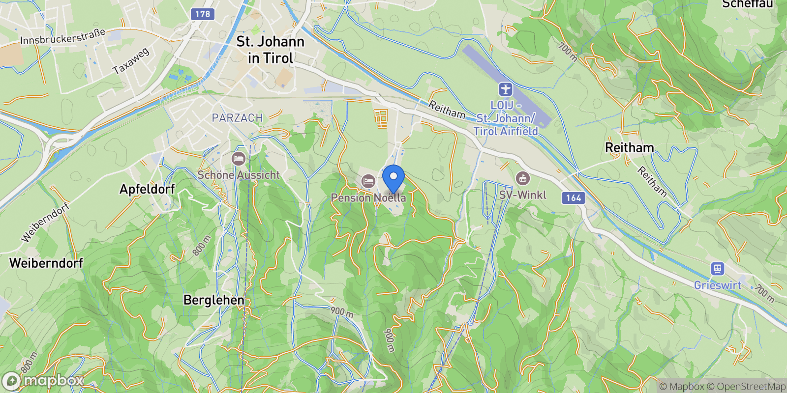 Map showing Mag. Eduard Angererweg, Sankt Johann, Tyrol, Austria.