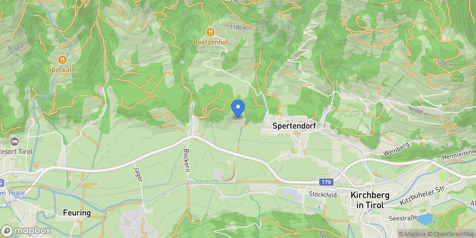 Map showing Kiendlleiten, Kirchberg in Tirol, Tyrol, Austria.