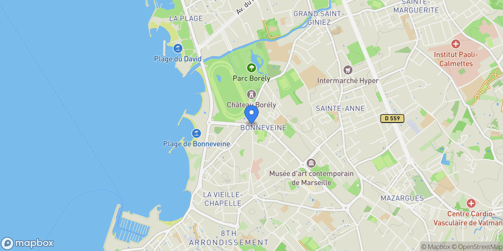 Map showing MARSEILLE, U 13008, Marseille, Provence-Alpes-Côte d'Azur, France.
