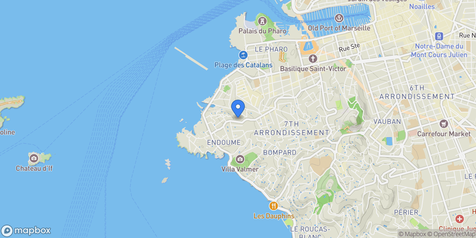 Map showing MARSEILLE, U 13007, Marseille, Provence-Alpes-Côte d'Azur, France.